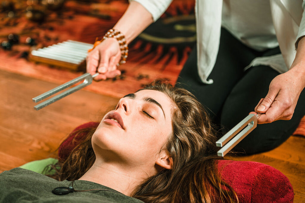 Woman Tuning Fork