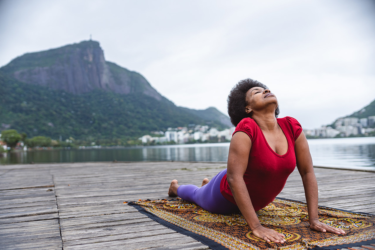 Cobra Pose, Yoga, Exercising Outdoors