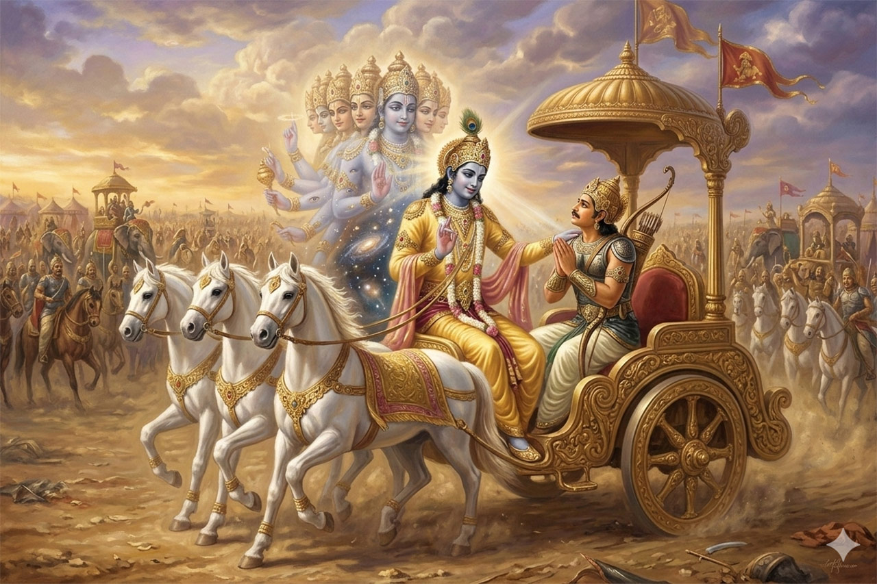 Krishna, Arjuna, Leela